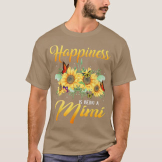 T-shirt Le Bonheur Est D'Être Un Mimi Papillon Tournesols 