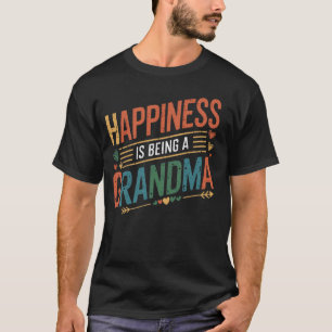 T-shirt Le bonheur est d'être une grand-mère Tissu de fami