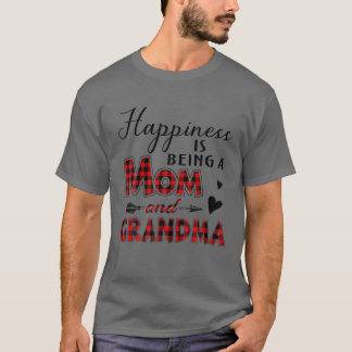 T-shirt Le Bonheur Est D'Être Une Maman Et Grand-Mère Plai