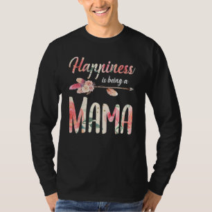 T-shirt Le Bonheur Est D'Être Une Maman Femmes Décor Flora