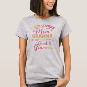 T-shirt le bonheur est d'être une maman gramma et une gran