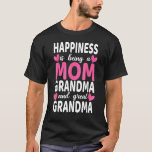 T-shirt Le Bonheur Est D'Être Une Mère Grand Grand-Mère Fe