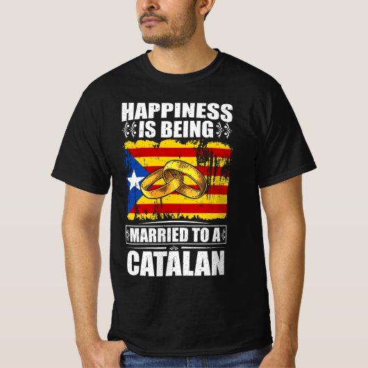 T-shirt Le Bonheur Est Marié À Un Catalan (Devant)