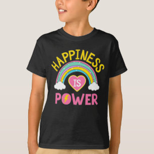 T-shirt Le bonheur est Power Rainbow