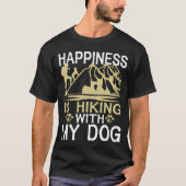 T-shirt Le Bonheur Est Randonnée Avec Mon Chien Randonnée  (Devant)