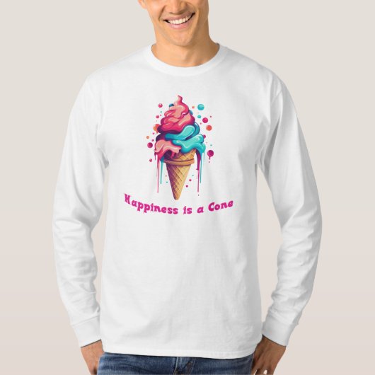 T-shirt Le bonheur est un cône de glace (Devant)