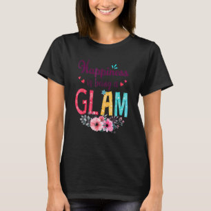 T-shirt Le Bonheur Est Un Glam Jamais Femmes Décor Floral
