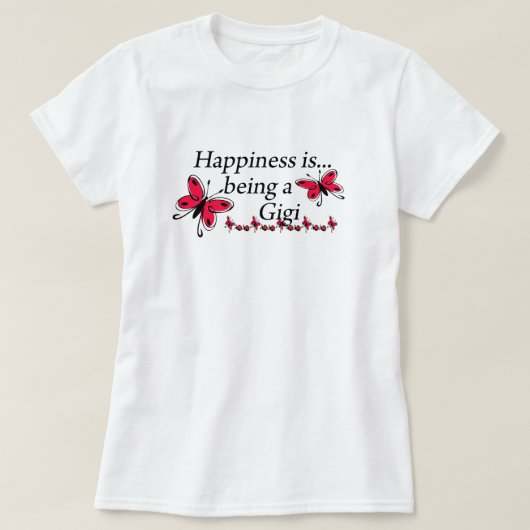 T-shirt Le bonheur est un PAPILLON de Gigi (Design devant)