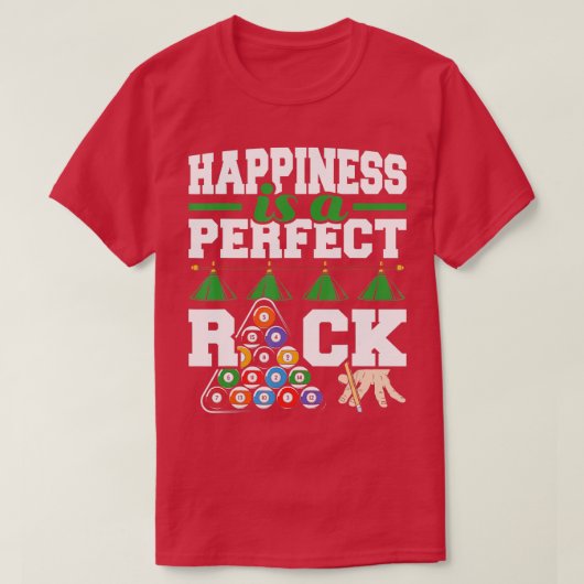 T-shirt Le Bonheur Est Un Parfait RackFunny Pool Billard P (Design devant)