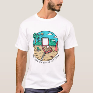 T-shirt Le bonheur est une pizza sans gluten amusant