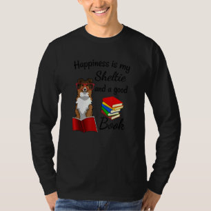 T-shirt Le Bonheur Mignonne Est Shelter Et Livres Sheltie