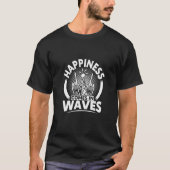 T-shirt Le Bonheur Vient Dans Les Vagues Ham Radio (Devant)