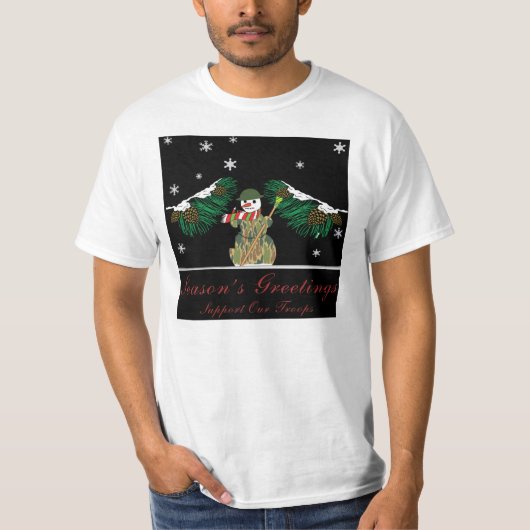 T-shirt Le bonhomme de neige militaire (Devant)