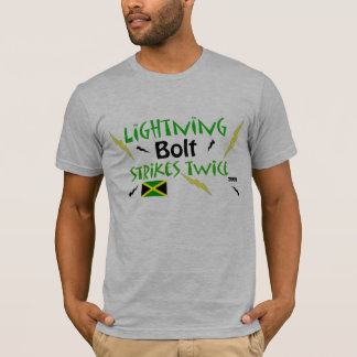 T-shirt le boulon de foudre d'usain heurte deux fois -