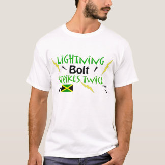 T-shirt le boulon de foudre d'usain heurte deux fois -