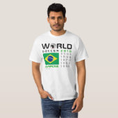 T-shirt Le Brésil coupe du monde de 5 fois soutient le (Devant entier)
