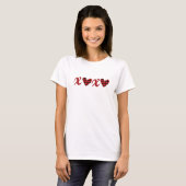 T-shirt Le buffle de la Saint Valentin XOXO plaid coeurs (Devant entier)