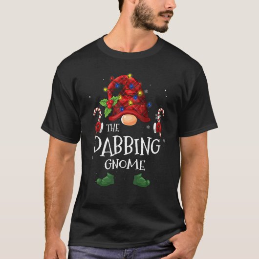 T-shirt Le Buffle Gnome Dabbing Plaid Christmas Tree Lig (Devant)