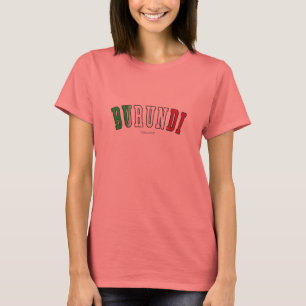 T-shirt Le Burundi dans des couleurs de drapeau national