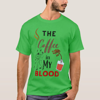 T-shirt Le café dans mon sang vintage