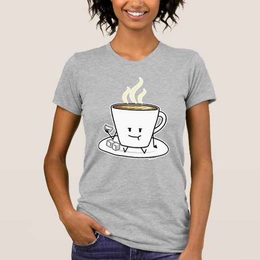 T-shirt Le café de latte de tasse de café mangeant du (Devant)
