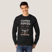 T-shirt Le Café Écrit À L'Arrière Est Eeffoc Cat Caffeine  (Devant entier)