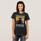 T-shirt Le Café Écrit À L'Arrière Est Eeffoc Chats Boire C (Devant entier)