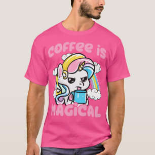T-shirt Le café est la caféine magique Unicorne