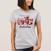 T-shirt Le café est mon coeur de Saint-Valentin (Devant)