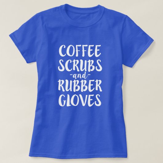 T-shirt Le café frotte et les femmes en caoutchouc de (Design devant)
