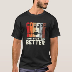 T-shirt Le Café vintage Améliore La Publicité À La Caféine