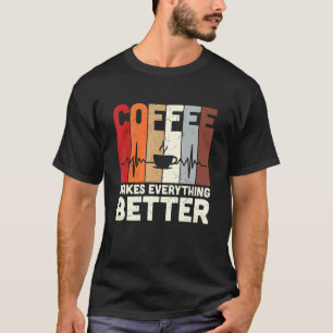T-shirt Le Café vintage Améliore La Publicité À La Caféine