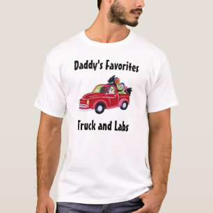 T-shirt Le camion rouge et le Labradors du papa