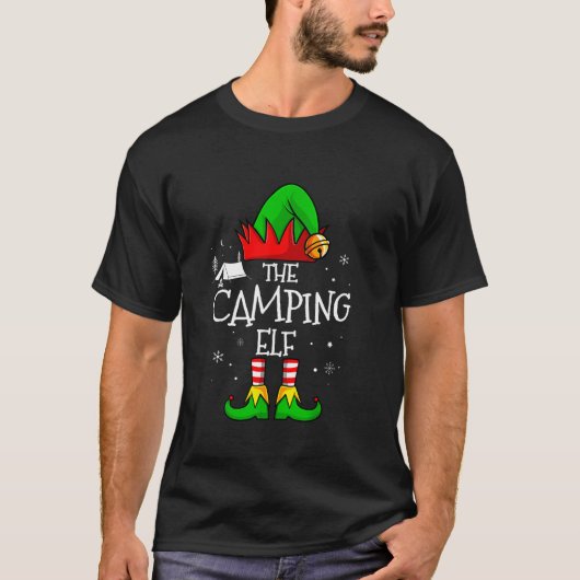 T-shirt Le Camping Elf Group Correspondant Famille Noël Ca (Devant)