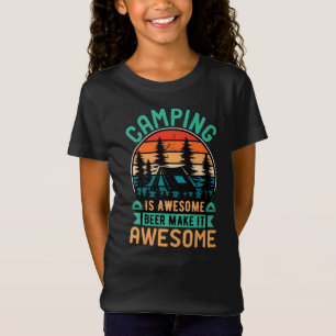 T-Shirt Le camping est génial, la bière le rend encore mei