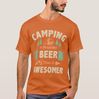 T-shirt le camping est génial la bière le rend encore plus