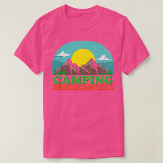 T-shirt Le camping est ma saison préférée (Design devant)