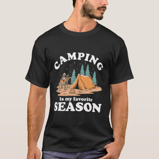 T-shirt Le Camping Est Ma Saison Préférée Funny Camping (Devant)