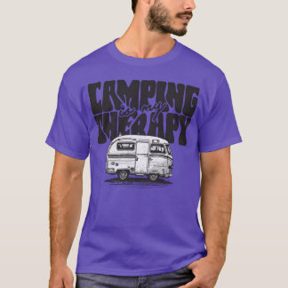 T-shirt Le camping est ma thérapie citations drôles