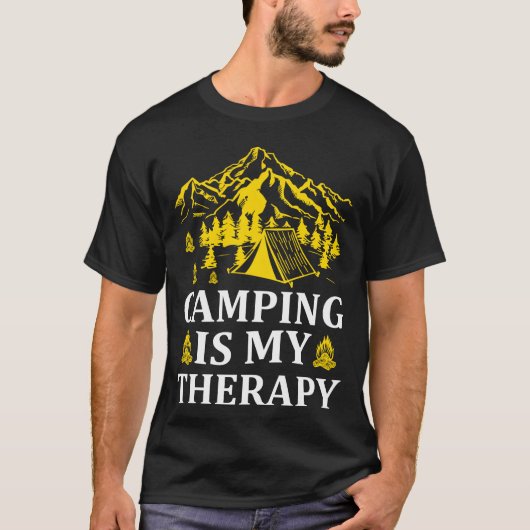 T-shirt Le camping est ma thérapie drôle (Devant)