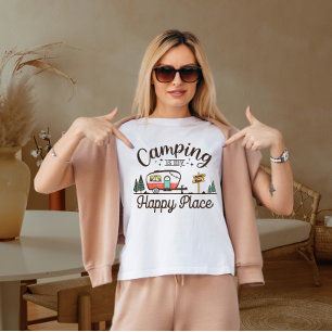 T-shirt Le camping est mon endroit heureux