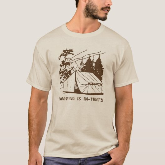 T-shirt Le camping est scène d'intentions, brun (Devant)