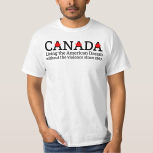 T-shirt Le Canada dans le rêve américain, citations amusan