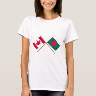 T-shirt Le Canada et les drapeaux croisés par Bangladesh