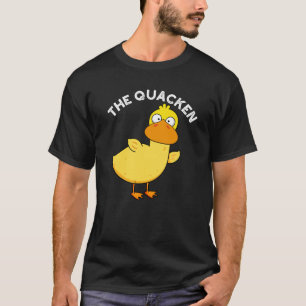 T-shirt Le Canard Drôle de Quacken Pun Fond Sombre