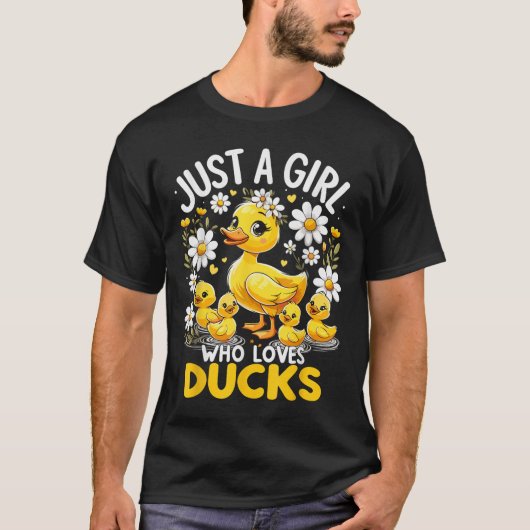 T-shirt Le Canard Mignet Aime Juste Une Fille Qui Aime Les (Devant)
