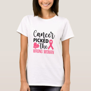 T-shirt Le cancer a attrapé la mauvaise femme forte dame p