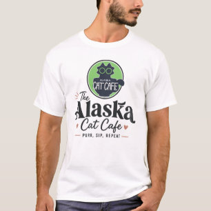 T-shirt Le Cat Cafe d'Alaska « Rourir, Boire, Recommencer