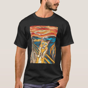 T-shirt Le Cat de Cri Parody Funny Chat Parody Art Peintur