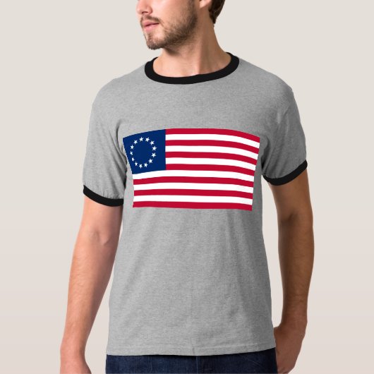 T-shirt Le Cercle des étoiles, drapeau américain par Betsy (Devant)